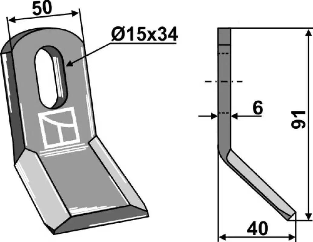 Y-Messer 91x50mm